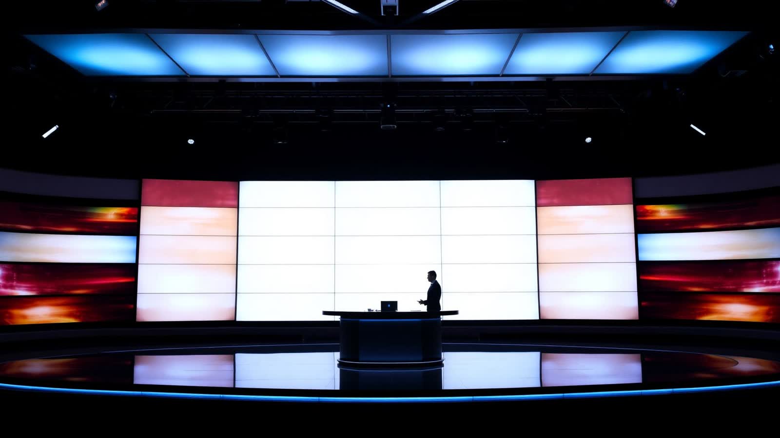 Broadcast studio LED wall
